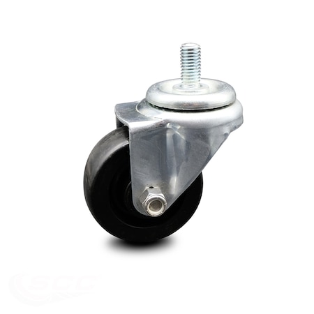 Service Caster 3 Inch Polyolefin Wheel with 1/2 in - 13 x 1 in Threaded Stem Swivel Caster SCC SCC-TS20S314-POD-1210-TR